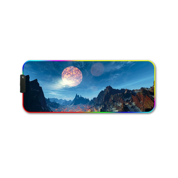 350x900x4mm F-01 Rubber Thermal Transfer RGB Luminous Non-Slip Mouse Pad(Snow Peak) - Mouse Pads by buy2fix | Online Shopping UK | buy2fix