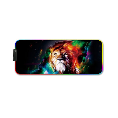 400x900x3mm F-01 Rubber Thermal Transfer RGB Luminous Non-Slip Mouse Pad(Colorful Lion) - Mouse Pads by buy2fix | Online Shopping UK | buy2fix