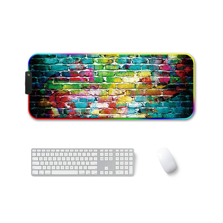 400x900x3mm F-01 Rubber Thermal Transfer RGB Luminous Non-Slip Mouse Pad(Colorful Brick) - Mouse Pads by buy2fix | Online Shopping UK | buy2fix