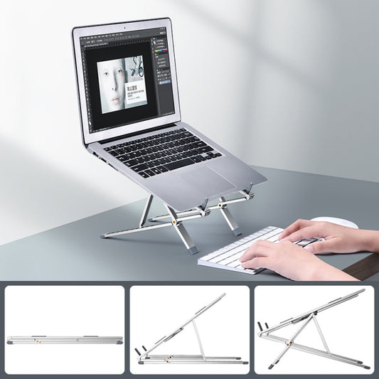 Oatsbasf Z02 Laptop Increasing Cooling Bracket Aluminum Alloy Desktop Adjustable Bracket(Silver) - Computer & Networking by Oatsbasf | Online Shopping UK | buy2fix