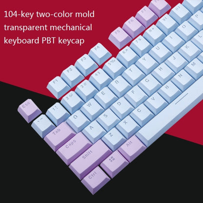 104-Keys Two-Color Mold Transparent PBT Keycap Mechanical Keyboard(Pink White) - Wired Keyboard by buy2fix | Online Shopping UK | buy2fix