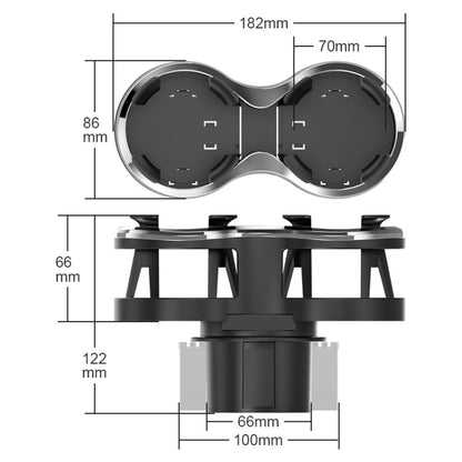 SHUNWEI SD-1038 Car Dual-Hole Water Cup Holder Cola Vacuum Flask Holder One For Two Beverage Holders - Car Drink Holders by SHUNWEI | Online Shopping UK | buy2fix