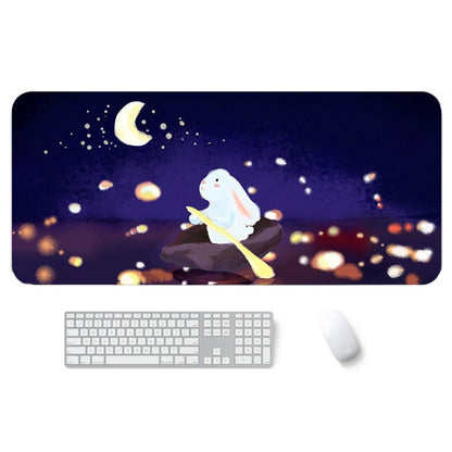 400x900x4mm illustration Cartoon Pattern Waterproof Non-Slip Mouse Pad(Rabbit On The Road) - Mouse Pads by buy2fix | Online Shopping UK | buy2fix