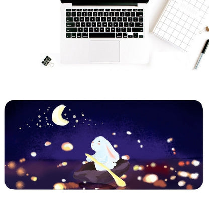 400x900x4mm illustration Cartoon Pattern Waterproof Non-Slip Mouse Pad(Rabbit On The Road) - Mouse Pads by buy2fix | Online Shopping UK | buy2fix