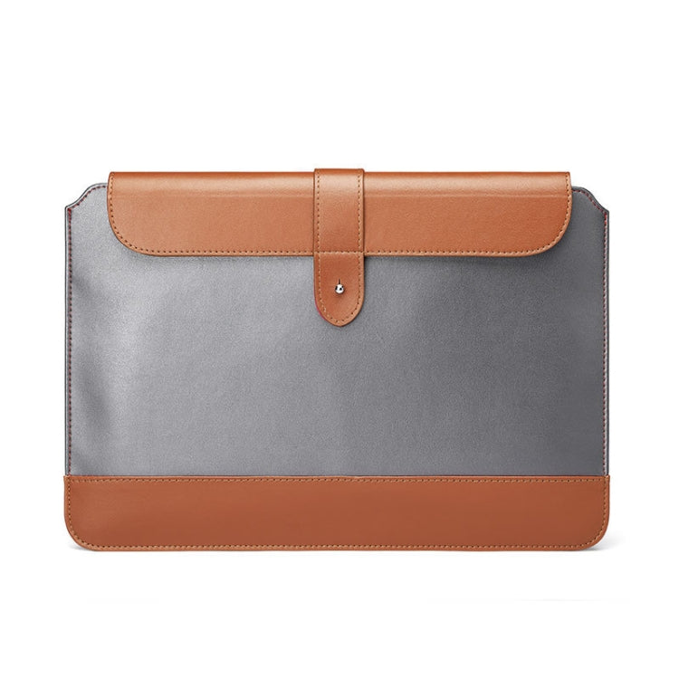 Horizontal Microfiber Color Matching Notebook Liner Bag, Style: Liner Bag (Gray + Brown), Applicable Model: 14-15.4 Inch - 15 inch by buy2fix | Online Shopping UK | buy2fix