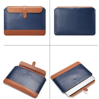 Horizontal Microfiber Color Matching Notebook Liner Bag, Style: Liner Bag+Power Bag(Blue + Brown), Applicable Model: 13  -14 Inch - 13.3 inch by buy2fix | Online Shopping UK | buy2fix