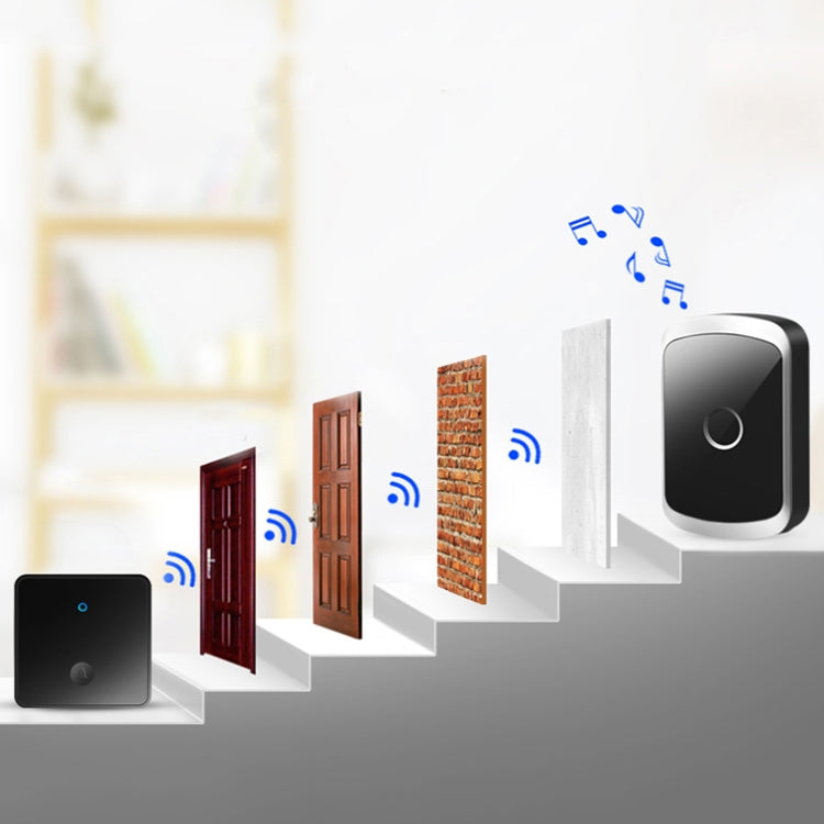 CACAZI FA50 1 For 1 Push-button Self-generating Wireless Doorbell, Plug:EU Plug(White) - Security by CACAZI | Online Shopping UK | buy2fix