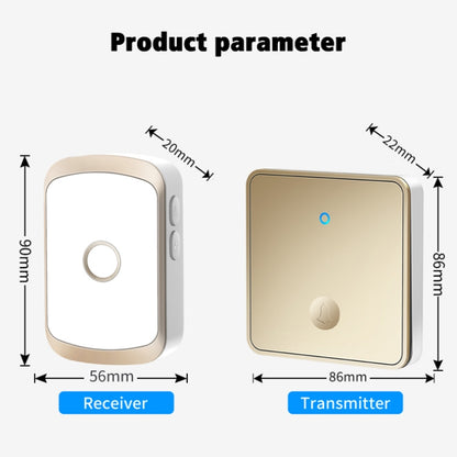 CACAZI FA50 1 For 1 Push-button Self-generating Wireless Doorbell, Plug:AU Plug(Gold) - Wireless Doorbell by CACAZI | Online Shopping UK | buy2fix