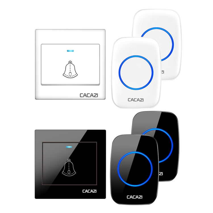 CACAZI H10 1 For 2 Home Wireless Music Doorbell without Battery, Plug:US Plug(White) - Security by CACAZI | Online Shopping UK | buy2fix