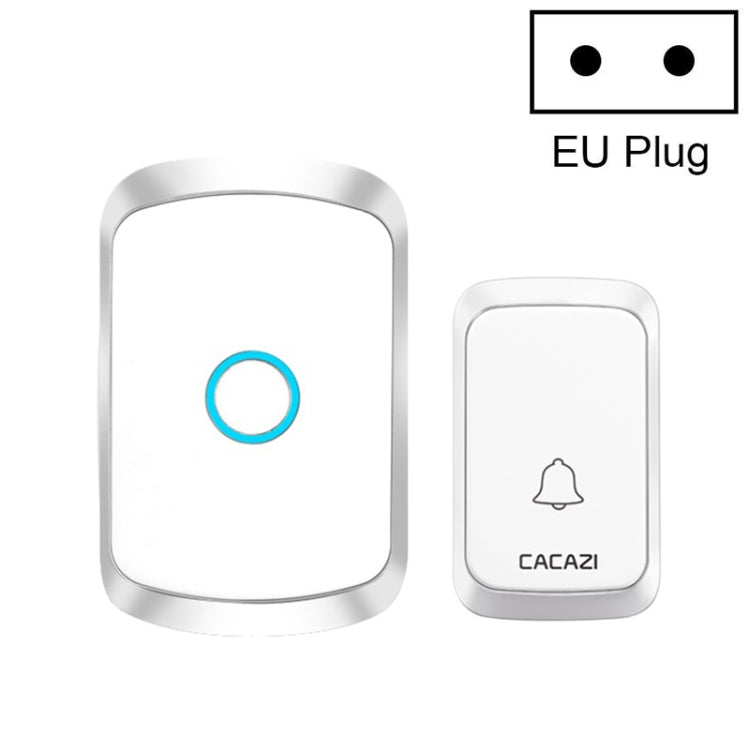 CACAZI A50 1 For 1 Wireless Music Doorbell without Battery, Plug:EU Plug(White) - Wireless Doorbell by CACAZI | Online Shopping UK | buy2fix