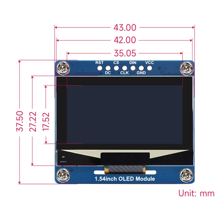 Waveshare 1.54 Inch OLED Display Module, 128×64 Resolution, SPI / I2C Communication(White) - LCD & LED Display Module by Waveshare | Online Shopping UK | buy2fix