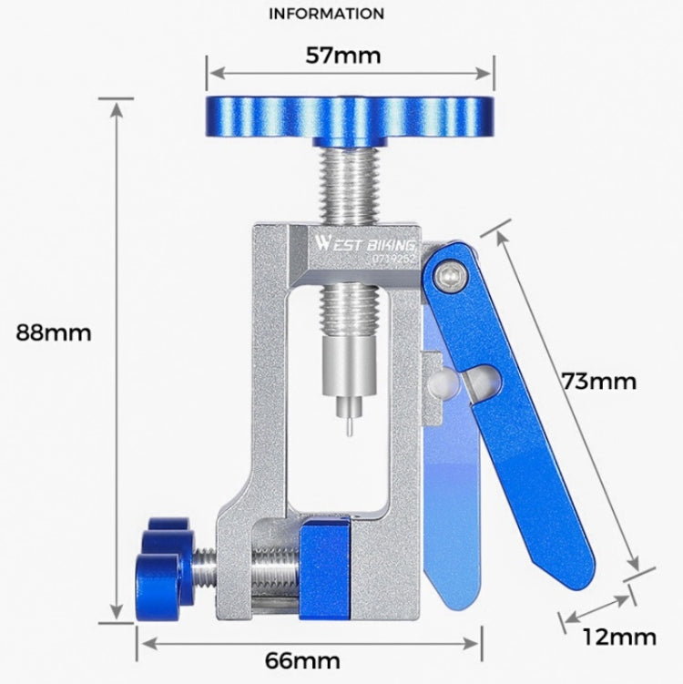 WEST BIKING YP0719252 Bicycle Oil Needle Installation Tool Cycling Tubing Jack Repair Tool(Silver Blue) - Outdoor & Sports by WEST BIKING | Online Shopping UK | buy2fix