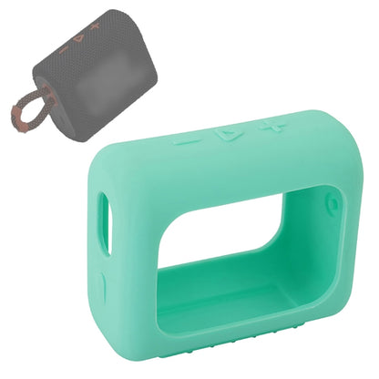 For JBL GO3 Bluetooth Speaker Silicone Cover Portable Protective Case with Carabiner(Mint Green) - Protective Case by buy2fix | Online Shopping UK | buy2fix