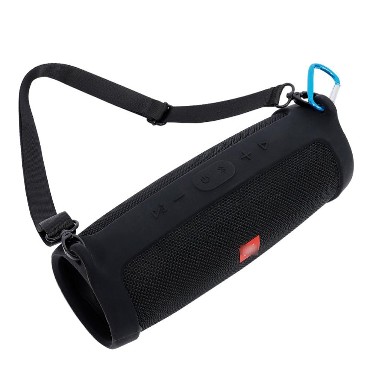 For JBL Charge 4 Bluetooth Speaker Portable Silicone Protective Cover with Shoulder Strap & Carabiner(Navy Blue) - Protective Case by buy2fix | Online Shopping UK | buy2fix