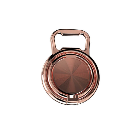 3 PCS Bottle Opener Folding Metal Mobile Phone Bracket Ring Buckle Bracket Car Magnets Live Desktop Bracket(Rose Gold) - Ring Holder by buy2fix | Online Shopping UK | buy2fix