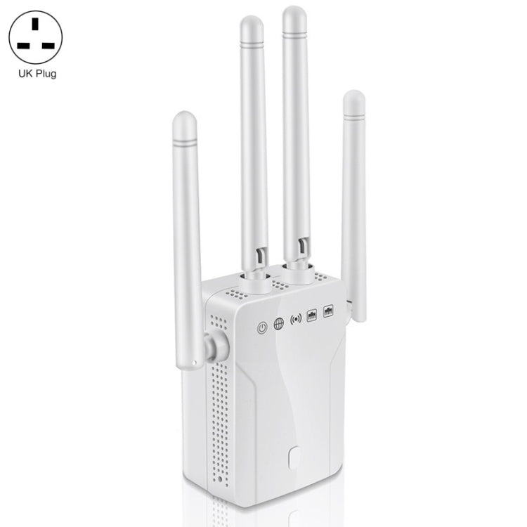 M-95B 300M Repeater WiFi Booster Wireless Signal Expansion Amplifier(White - UK Plug) - Broadband Amplifiers by buy2fix | Online Shopping UK | buy2fix