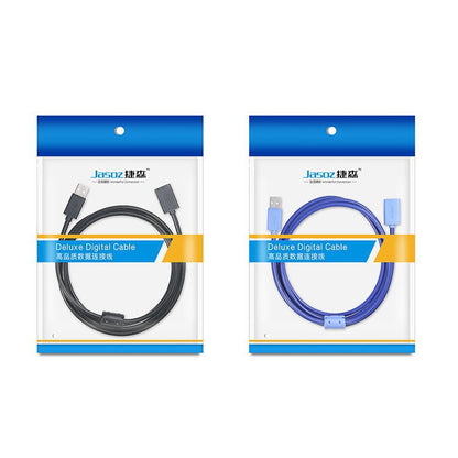 3 PCS Jasoz USB Male to Female Oxygen-Free Copper Core Extension Data Cable, Colour: Dark Blue 1m - USB Cable by buy2fix | Online Shopping UK | buy2fix