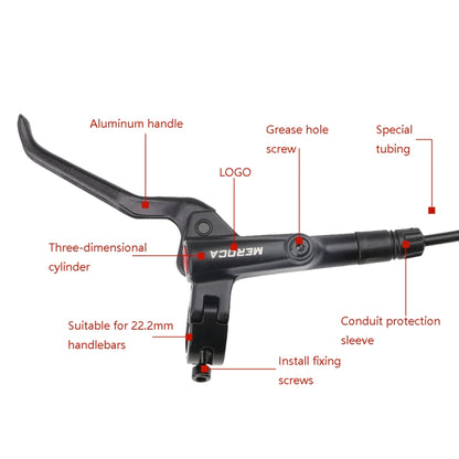 Meroca M800 Bicycle Brake Mountain Bike Universal Bilateral Brake Oil Pressure Disc Brake, Style: Right Front 800mm + Disc Brake - Outdoor & Sports by Meroca | Online Shopping UK | buy2fix