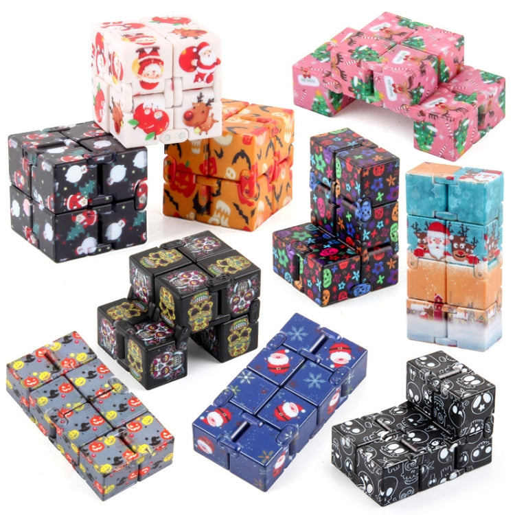 3 PCS Infinite Magic Cube Halloween & Christmas Theme Decompression Pocket Cube Second Order Cube Toy(No.335k-10 Skeleton Black White) - Magic Cubes by buy2fix | Online Shopping UK | buy2fix