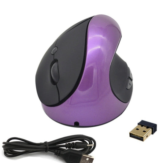 JSY-03 6 Keys Wireless Vertical Charging Mouse Ergonomic Vertical Optical Mouse(Purple) - Wireless Mice by buy2fix | Online Shopping UK | buy2fix