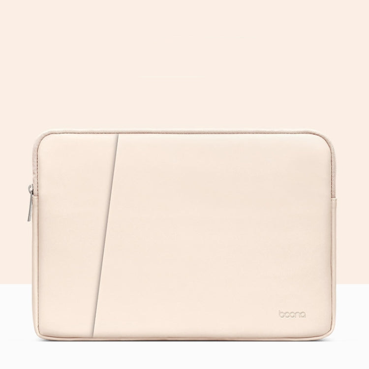 Baona BN-Q004 PU Leather Laptop Bag, Colour: Double-layer Apricot, Size: 16/17 inch - 15.6 - 17 inch by Baona | Online Shopping UK | buy2fix