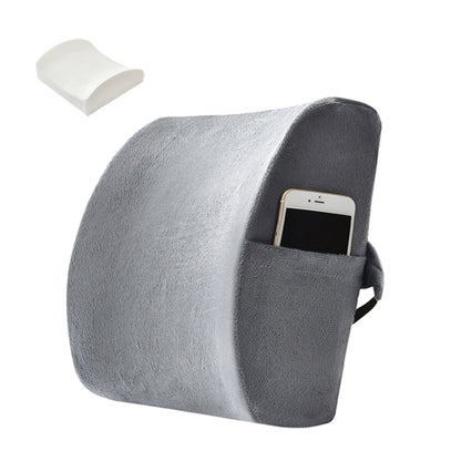 Office Waist Cushion Car Pillow With Pillow Core, Style: Memory Foam(Suede Gray) - Home & Garden by buy2fix | Online Shopping UK | buy2fix