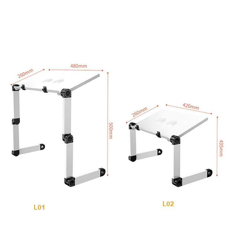 Oatsbasf Folding Computer Desk Laptop Stand Foldable Lifting Heightening Storage Portable Rack,Style: L02 White - Computer & Networking by Oatsbasf | Online Shopping UK | buy2fix