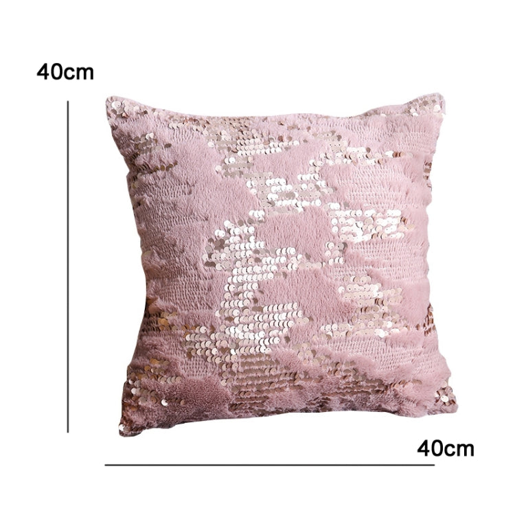 Double-sided Sequin Plush Pillowcase + Pillow Home Living Room Sofa Cushion, Specification: 40x40cm(39 Lightning Sequins White) - Home & Garden by buy2fix | Online Shopping UK | buy2fix
