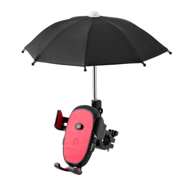 CYCLINGBOX BG-2935 Bicycle Mobile Phone Bracket With Umbrella Waterproof Navigation Electric Car Mobile Phone Frame, Style: Handlebar Installation (Red) - Outdoor & Sports by CYCLINGBOX | Online Shopping UK | buy2fix