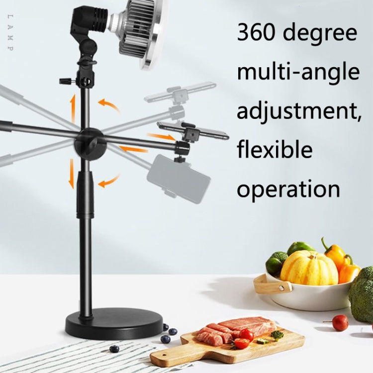 Mobile Phone Live Support Shooting Gourmet Beautification Fill Light Indoor Jewelry Photography Light, Style: 225W Mushroom Lamp + Stand + Overhead Stand - Consumer Electronics by buy2fix | Online Shopping UK | buy2fix