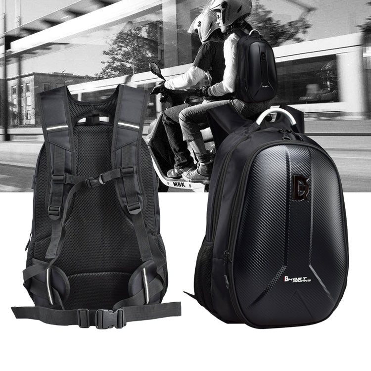 GHOST RACING GR-BB02 Men Motorcycle Riding Backpack Helmet Hard Shell Backpack Locomotive Travel Computer Bag(Black) - In Car by GHOST RACING | Online Shopping UK | buy2fix