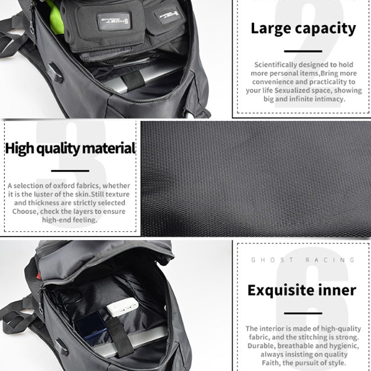 GHOST RACING GR-BB02 Men Motorcycle Riding Backpack Helmet Hard Shell Backpack Locomotive Travel Computer Bag(Black) - In Car by GHOST RACING | Online Shopping UK | buy2fix