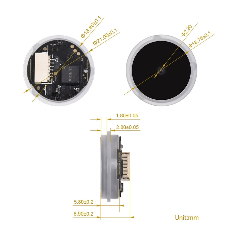 Waveshare 25515 Round 2D Codes Scanner Module Barcode/QR Code Reader, With LED Indicator - Module by Waveshare | Online Shopping UK | buy2fix