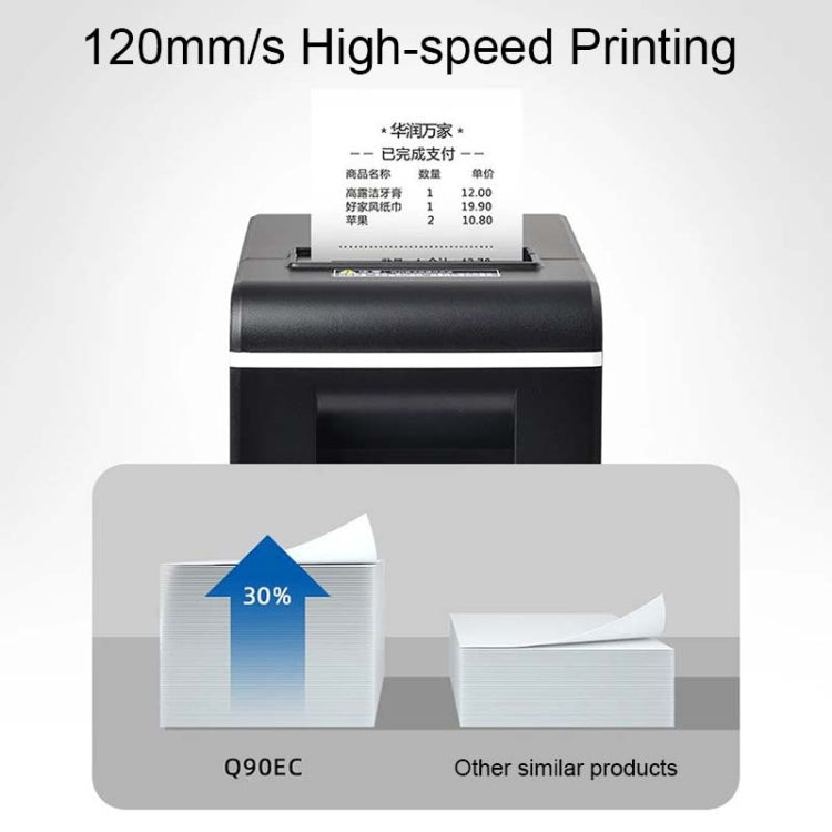 Xprinter XP-Q90EC 58mm Portable Express List Receipt Thermal Printer, Style:LAN Port(UK Plug) - Consumer Electronics by Xprinter | Online Shopping UK | buy2fix