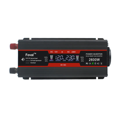 2600W LCD Smart Home Car Inverter 12V To 220V Power Converter - In Car by buy2fix | Online Shopping UK | buy2fix