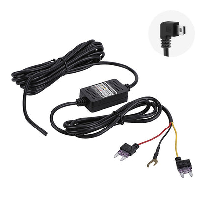 H516 Recording Step-down Line Shrinkage Video Car Charger Line Parking Monitoring Three-Core Power Cord, Model: With Fuse(Mini Right Elbow) - In Car by buy2fix | Online Shopping UK | buy2fix