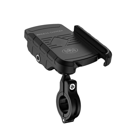 M9 Motorcycle Wireless Charging Mobile Phone Bracket 15W Fast Charging Mobile Phone Navigation Bracket(Black) - In Car by buy2fix | Online Shopping UK | buy2fix