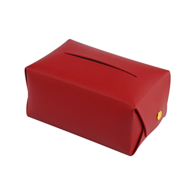 2 PCS Car Leather Tissue Box Home Paper Towel Storage Box(Red Wine) - In Car by buy2fix | Online Shopping UK | buy2fix