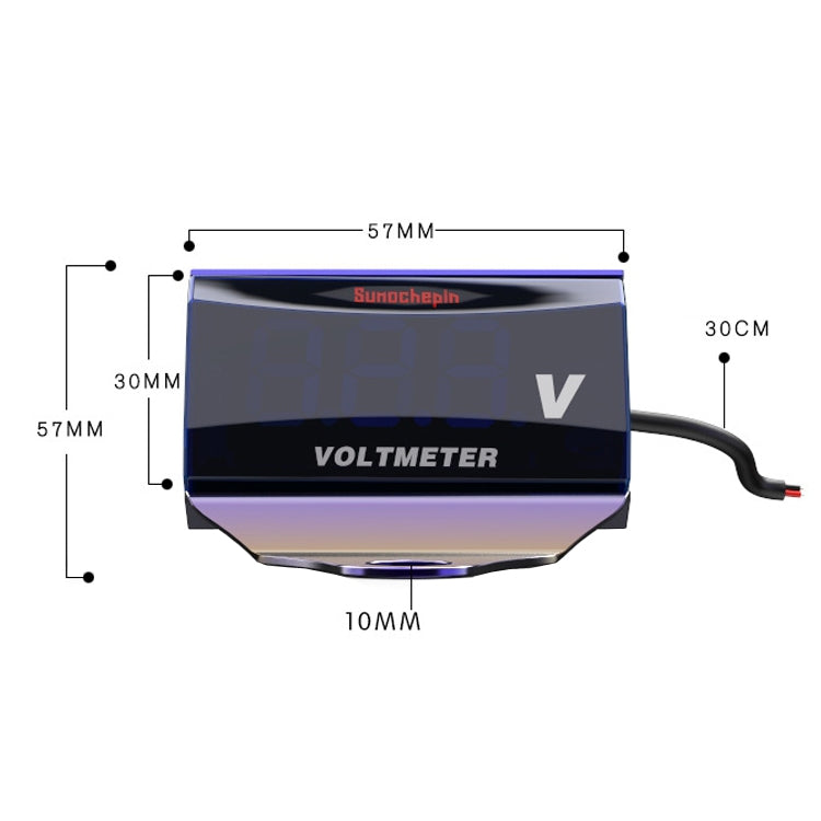 SUMOCHEPIN SMCP101 8-150V Motorcycle Modified Voltmeter LED Digital Display Electric Pressure Meter, Colour: Colorful Bracket+Red Voltmeter - In Car by buy2fix | Online Shopping UK | buy2fix