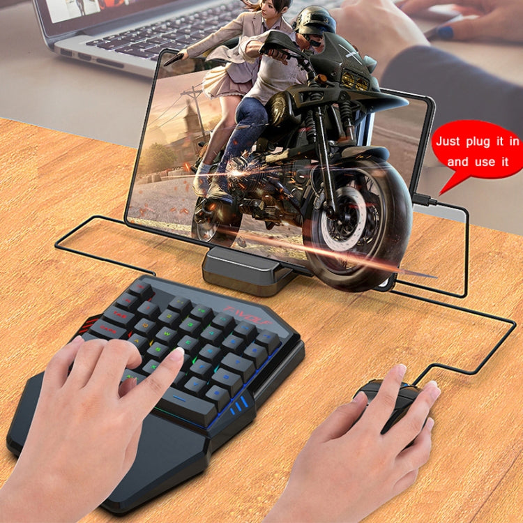 T-WOLF Mobile Gaming One-Handed Keyboard，Specification： Keyboard + Mouse + Throne - Wired Keyboard by T-WOLF | Online Shopping UK | buy2fix