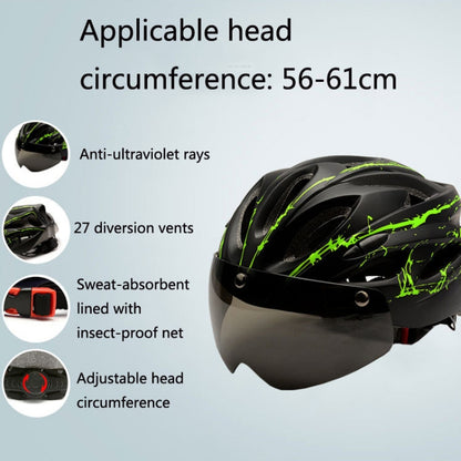 RZ285 Bicycle Outdoor Riding Helmet With Goggles(Black White) - Protective Helmet & Masks by buy2fix | Online Shopping UK | buy2fix