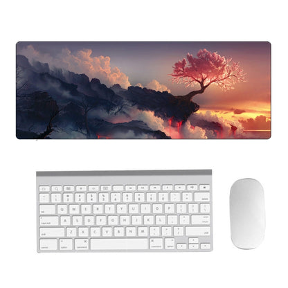 Hand-Painted Fantasy Pattern Mouse Pad, Size: 400 x 900 x 5mm Seaming(5 Volcanic Tree) - Mouse Pads by buy2fix | Online Shopping UK | buy2fix