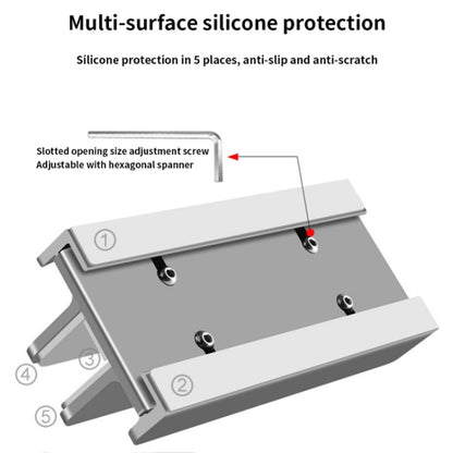 Aluminum Alloy Laptop Tablet Phone Storage Stand, Color: L401 Double Slot (Silver) - Computer & Networking by buy2fix | Online Shopping UK | buy2fix