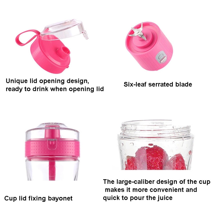 6-Blade Electric Fruit Juicer Juice Cup(Rose Red) - Home & Garden by buy2fix | Online Shopping UK | buy2fix