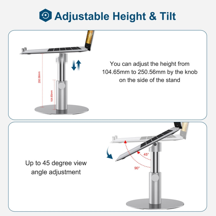 Z30 360 Rotating Lifting Aluminum Alloy Laptop Bracket(Silver) - Computer & Networking by buy2fix | Online Shopping UK | buy2fix