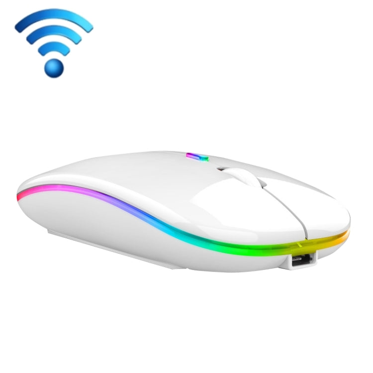 C7002 2400DPI 4 Keys Colorful Luminous Wireless Mouse, Color: Dual-modes White - Wireless Mice by buy2fix | Online Shopping UK | buy2fix