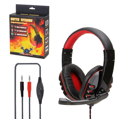 Soyto SY733MV Gaming Computer Headset For PC (Black Red) - Multimedia Headset by Soyto | Online Shopping UK | buy2fix