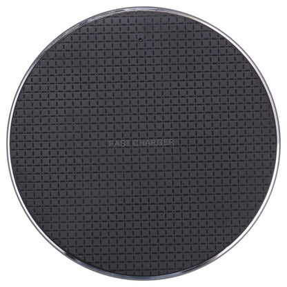 Q25 15W Plaid Pattern Desktop Metal Round Wireless Charger(Black ) - Apple Accessories by buy2fix | Online Shopping UK | buy2fix