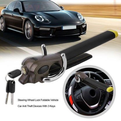 Car Steering Wheel Anti-Theft Lock((Black Gold)) - In Car by buy2fix | Online Shopping UK | buy2fix