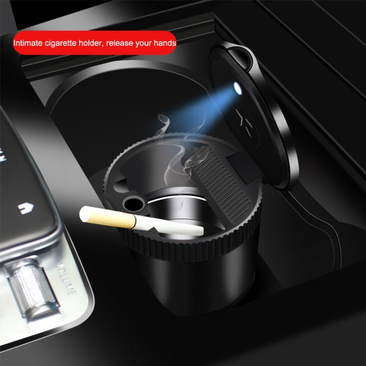 Car Ashtray With LED Ambient Light(Silver) - In Car by buy2fix | Online Shopping UK | buy2fix